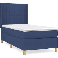 vidaXL Boxspring met matras stof blauw 80x200 cm