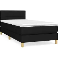 vidaXL Boxspring met matras stof zwart 100x200 cm