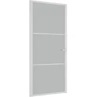 vidaXL Binnendeur 93x201,5 cm matglas en aluminium wit