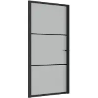 vidaXL Binnendeur 102,5x201,5 cm matglas en aluminium zwart