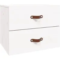 vidaXL Nachtkastje wandgemonteerd 50x36x40 cm wit