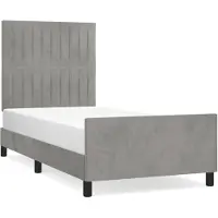 vidaXL Bedframe zonder matras, lichtgrijs, 90x190 cm, fluweel