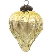 Clayre & Eef Kerstbal Ø 7 cm Goudkleurig Glas Kerstdecoratie Goudkleurig Kerstdecoratie