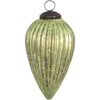 Clayre & Eef Kerstbal Ø 7 cm Groen Glas Kerstdecoratie Groen Kerstdecoratie