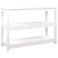 vidaXL Wandtafel 110x40x74 cm massief grenenhout wit