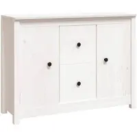 vidaXL Dressoir 100x35x74 cm massief grenenhout wit