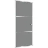 vidaXL Binnendeur 93x201,5 cm ESG-glas en aluminium wit
