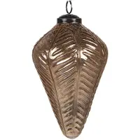 Clayre & Eef Kerstbal Ø 7 cm Goudkleurig Bruin Glas Kerstdecoratie Goudkleurig Kerstdecoratie
