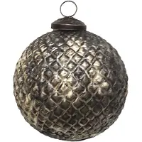 Clayre & Eef Kerstbal Ø 9 cm Bruin Glas Kerstdecoratie Bruin Kerstdecoratie