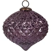 Clayre & Eef Kerstbal Ø 15x12 cm Paars Glas Kerstboomversiering Paars Kerstboomversiering