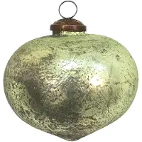 Clayre & Eef Kerstbal Ø 10 cm Groen Glas Kerstdecoratie Groen Kerstdecoratie