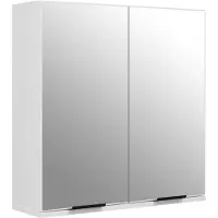 vidaXL Badkamerkast met spiegel 64x20x67 cm wit