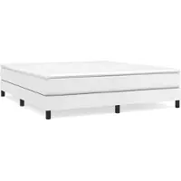 vidaXL Boxspring met matras kunstleer wit 180x200 cm