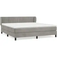 vidaXL Boxspring met matras fluweel lichtgrijs 180x200 cm