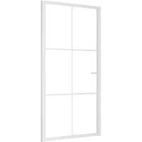 vidaXL Binnendeur 102,5x201,5 cm ESG-glas en aluminium wit