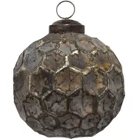 Clayre & Eef Kerstbal Ø 7 cm Bruin Glas Kerstdecoratie Bruin Kerstdecoratie