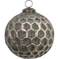 Clayre & Eef Kerstbal Ø 12 cm Bruin Glas Kerstdecoratie Bruin Kerstdecoratie