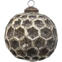 Clayre & Eef Kerstbal Ø 10 cm Bruin Glas Kerstdecoratie Bruin Kerstdecoratie
