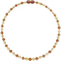 ForDig Wild Sun Barnsteen Ketting Kind - Amber Ketting - Baltische Barnsteen – 36 cm – Milk / Cognac