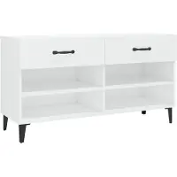 vidaXL Schoenenkast 102x35x55 cm bewerkt hout hoogglans wit