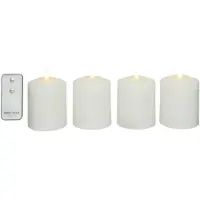 Lumineo LED kaarsen set - 4x stuks - wit - kerkkaarsen - LED kaarsen