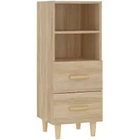 vidaXL Dressoir 34,5x34x90 cm bewerkt hout sonoma eikenkleurig