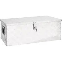 vidaXL Opbergbox 80x39x30 cm aluminium zilverkleurig
