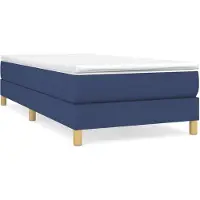 vidaXL Boxspringbedframe, blauw, 90x200 cm, gestoffeerd
