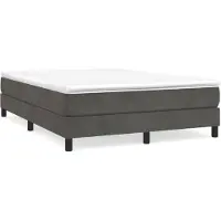 vidaXL Boxspring bed 140x200 cm fluweel donkergrijs