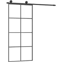 vidaXL Schuifdeur met beslag 90x205 cm ESG-glas en aluminium