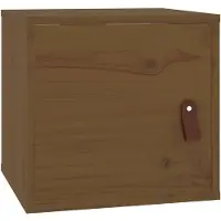 vidaXL Wandkast 31,5x30x30 cm massief grenenhout honingbruin