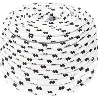 vidaXL Boottouw gevlochten 8 mmx25 m polyester wit