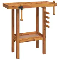 vidaXL Werkbank met bankschroeven 92x48x83 cm massief acaciahout