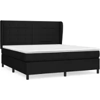 vidaXL Boxspring met matras stof zwart 160x200 cm