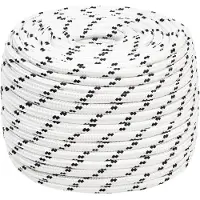 vidaXL Boottouw gevlochten 14 mmx25 m polyester wit
