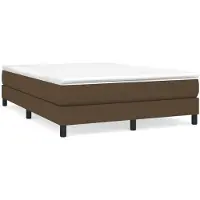 vidaXL Boxspringbedframe, donkerbruin, 140x200 cm, gestoffeerd
