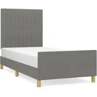 vidaXL Bedframe zonder matras 90x190 cm stof donkergrijs