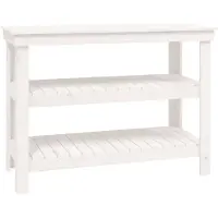 vidaXL Werkbank 110,5x50x80 cm massief grenenhout wit