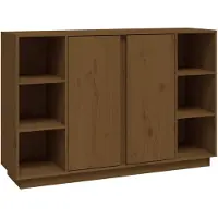 vidaXL Dressoir 120x35x80 cm massief grenenhout honingbruin