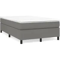vidaXL Boxspring met matras stof donkergrijs 120x200 cm