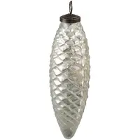 Clayre & Eef Kerstbal Ø 6 cm Zilverkleurig Glas Kerstdecoratie Zilverkleurig Kerstdecoratie