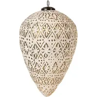 Clayre & Eef Kerstbal 26 cm Wit Glas Kerstboomversiering Wit Kerstboomversiering