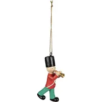 Clayre & Eef Kersthanger Soldaat 8 cm Rood Polyresin Kerstboomversiering Rood Kerstboomversiering