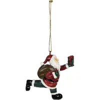 Clayre & Eef Kersthanger Kerstman 6x3x8 cm Rood Polyresin Kerstboomversiering Rood Kerstboomversiering
