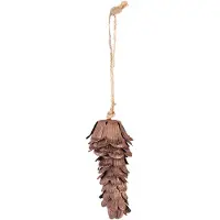 Clayre & Eef Hanger Dennenappel 12 cm Bruin Ijzer Woondecoratie Bruin Woondecoratie