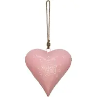 Clayre & Eef Hanger Hart 20x6x20 cm Roze Ijzer Woondecoratie Roze Woondecoratie