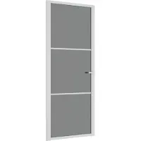 vidaXL Binnendeur 83x201,5 cm ESG-glas en aluminium wit