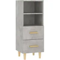 vidaXL Dressoir, betonkleur, 34,5 x 34 x 90 cm, houtvezelplaat