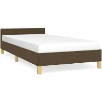 vidaXL Bedframe zonder matras, donkerbruin, 90x200 cm, stof