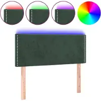 vidaXL Hoofdbord LED 100x5x78/88 cm fluweel donkergroen